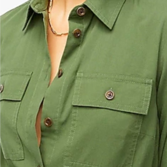 NWT J.Crew size 00 utility shirt dress in green - Picture 3 of 12